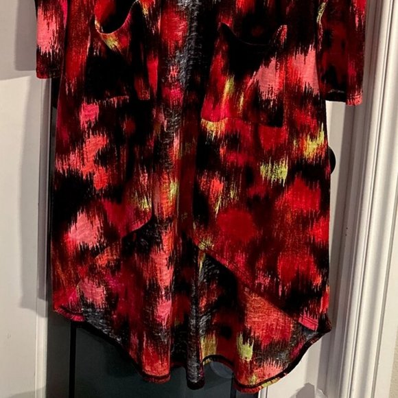 NWT G BY GIULIANA POINTELLE KNIT DUSTER LONG TOPPER BLACK FLORAL PXXS - Picture 6 of 9